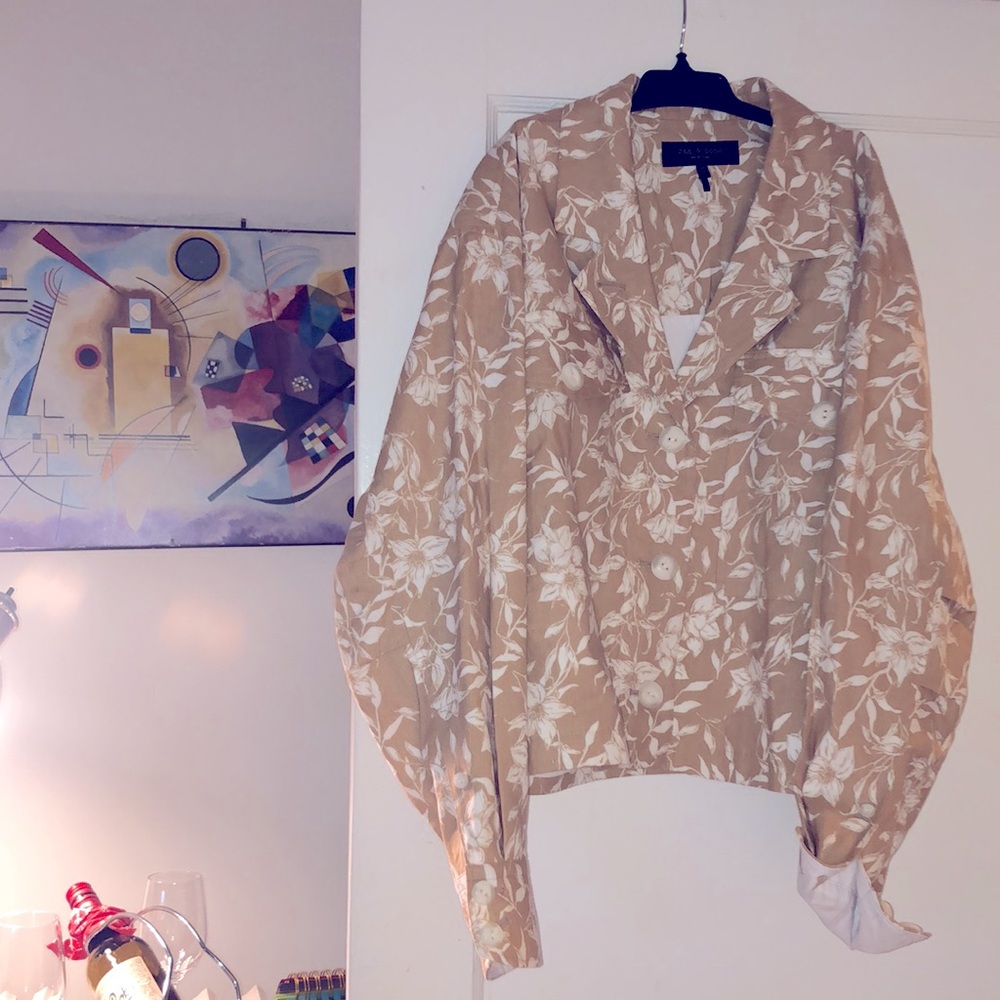 RAG & BONE (M) Jessie floral-print linen-blend jacket